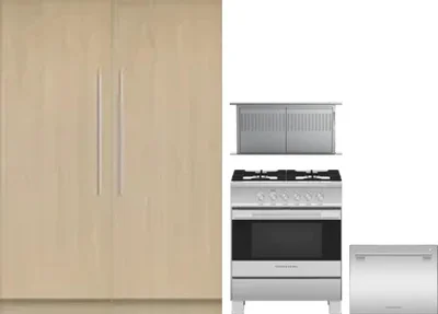 5 Piece Package Includes Refrigerator, Freezer, Range, Hood And Dishwasher